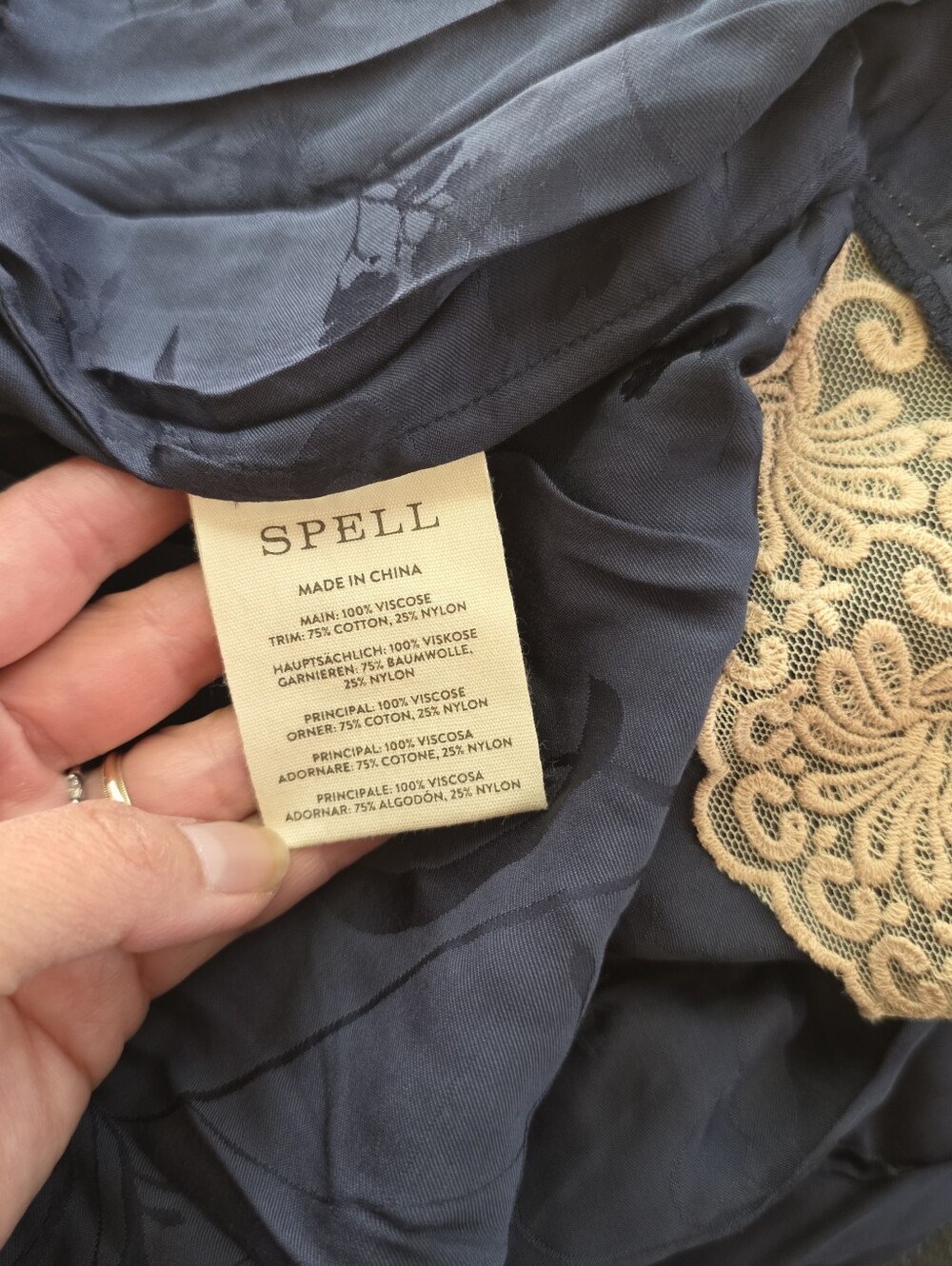 🍒NWT🍒 SPELL OCEAN GOWN DARKEST SAPPHIRE - Picture 10 of 10